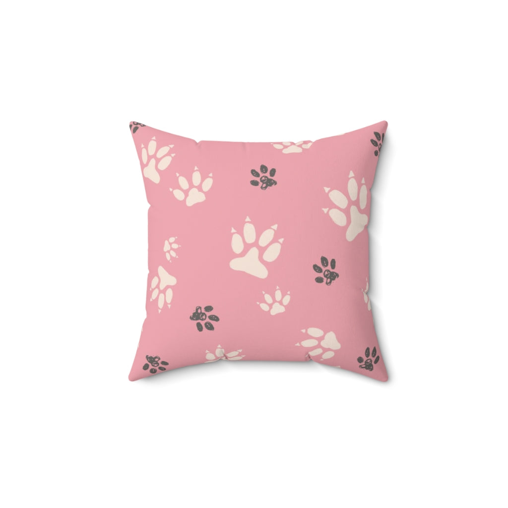 Decorative Pillow Paw Print Spun Polyester Square Pillow