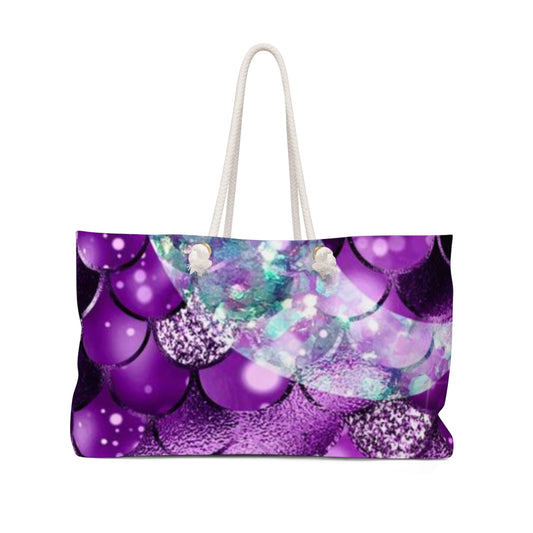 Overnight Bag Weekend Bag Purple Bubbles Beach Music Art or Shopping Bag