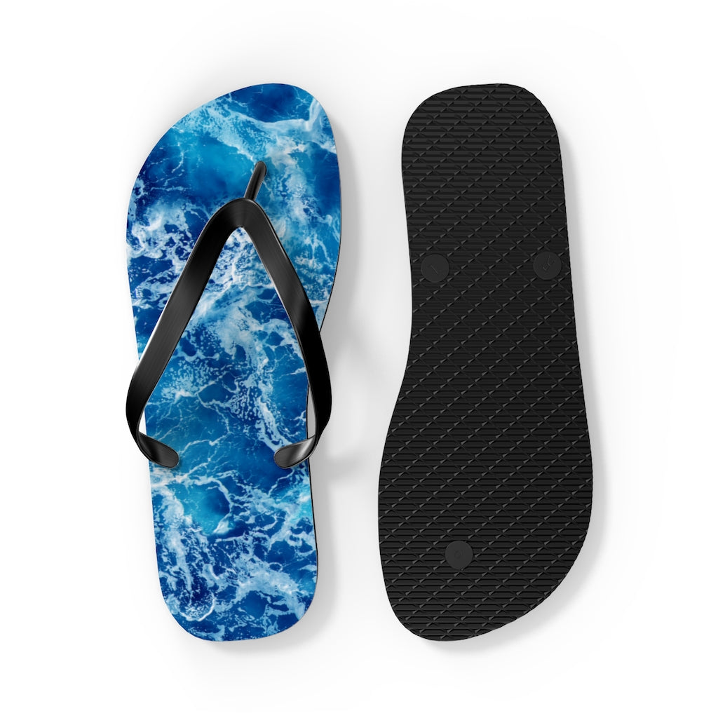 Women's Flip Flops Blue Ocean Waves Summer Flip Flops