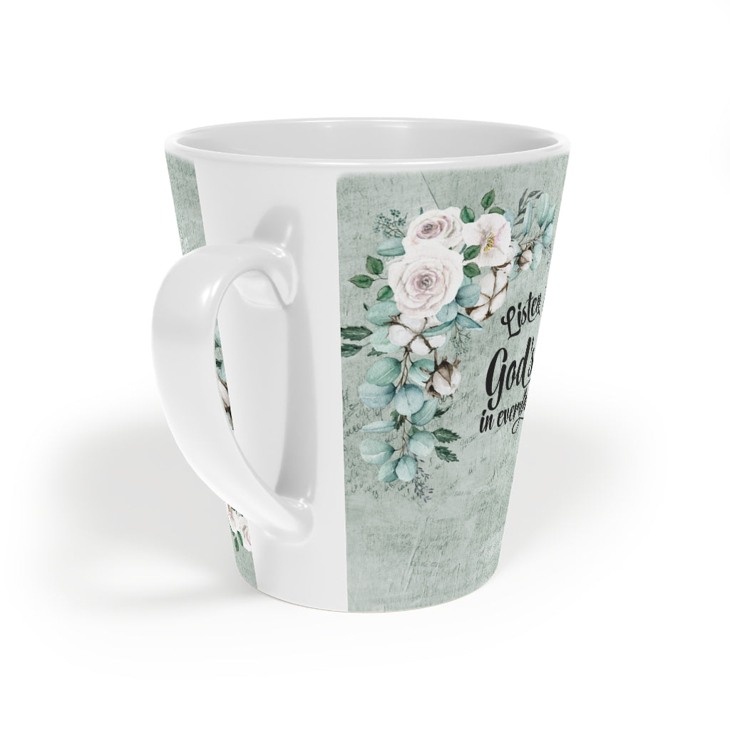 Coffee Mug Listen For God's Voice Latte Mug, 12oz