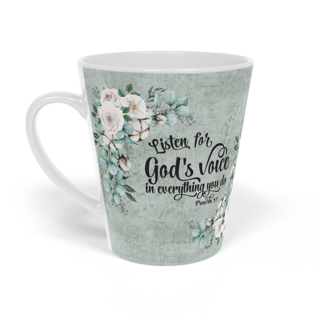 Coffee Mug Listen For God's Voice Latte Mug, 12oz