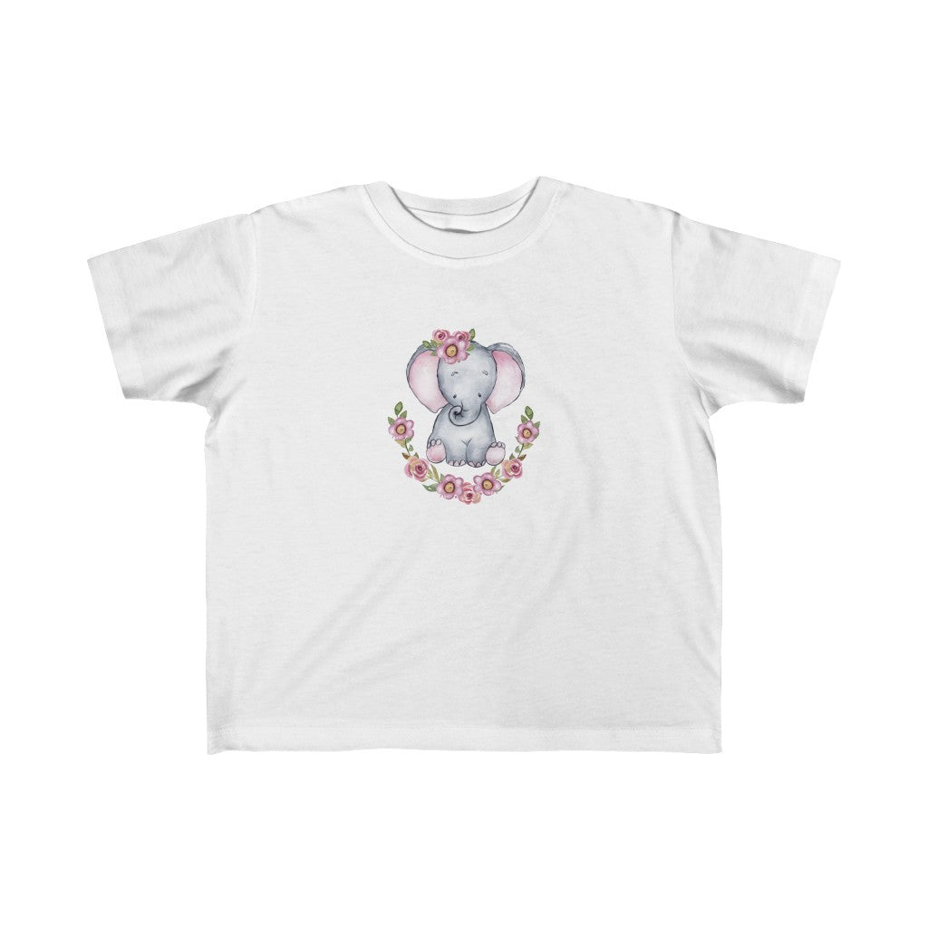 Toddler Tee Elephant with Flowers Toddler Tee