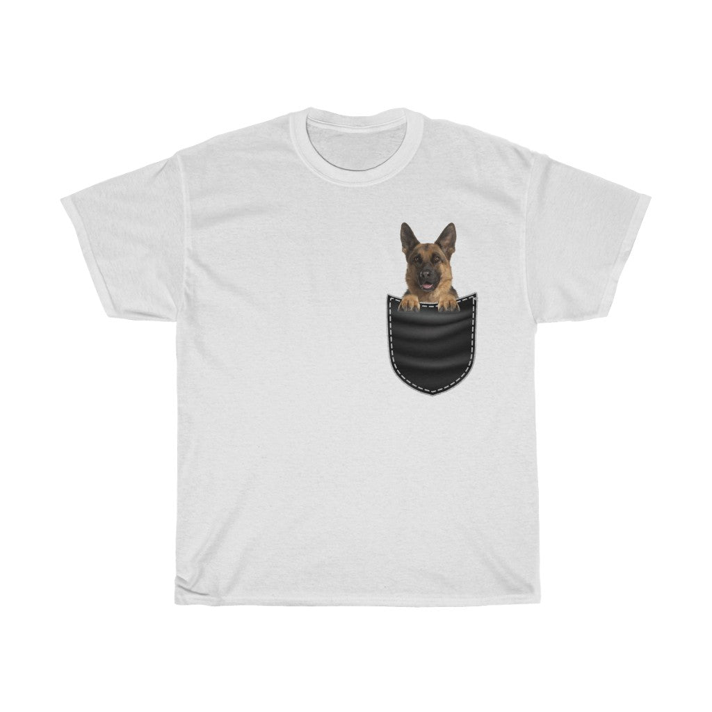Men's Tee Cute Pocket Puppy Cotton Tee Available in multiple dog breeds.