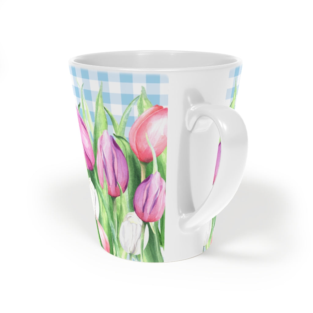 Coffee Mug Tulips on Blue Coffee Mug, 12oz