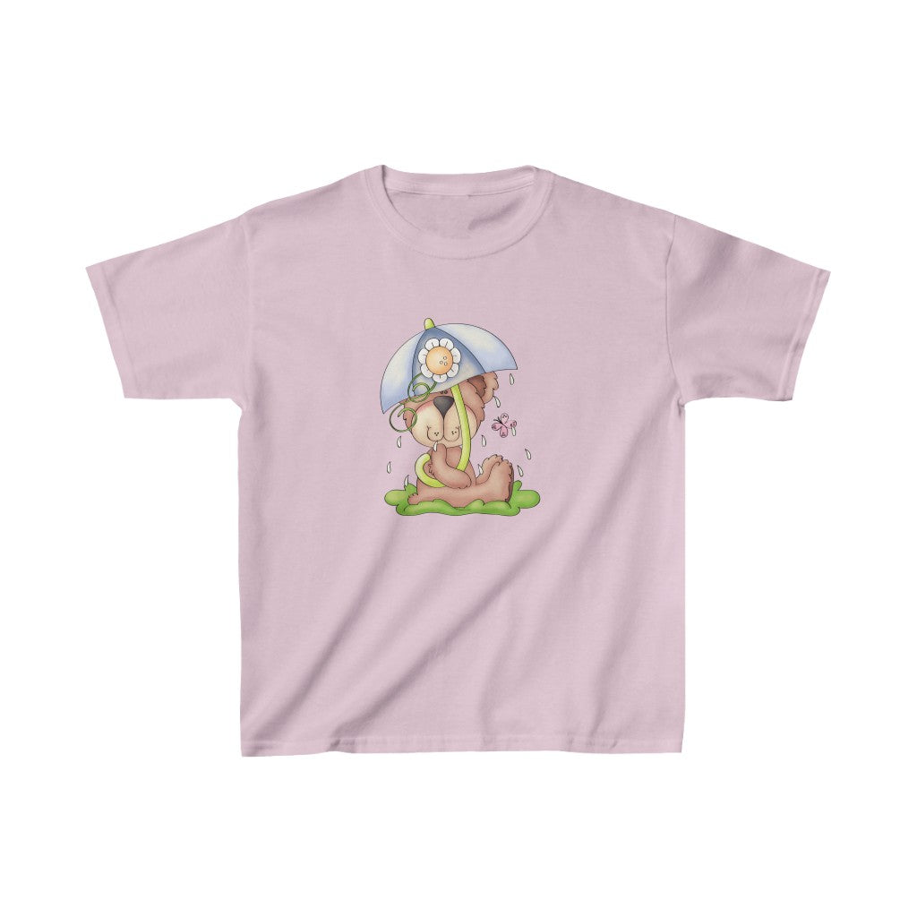 Toddler Tee Cute Rainy Day Bear with an Umbrella Tee