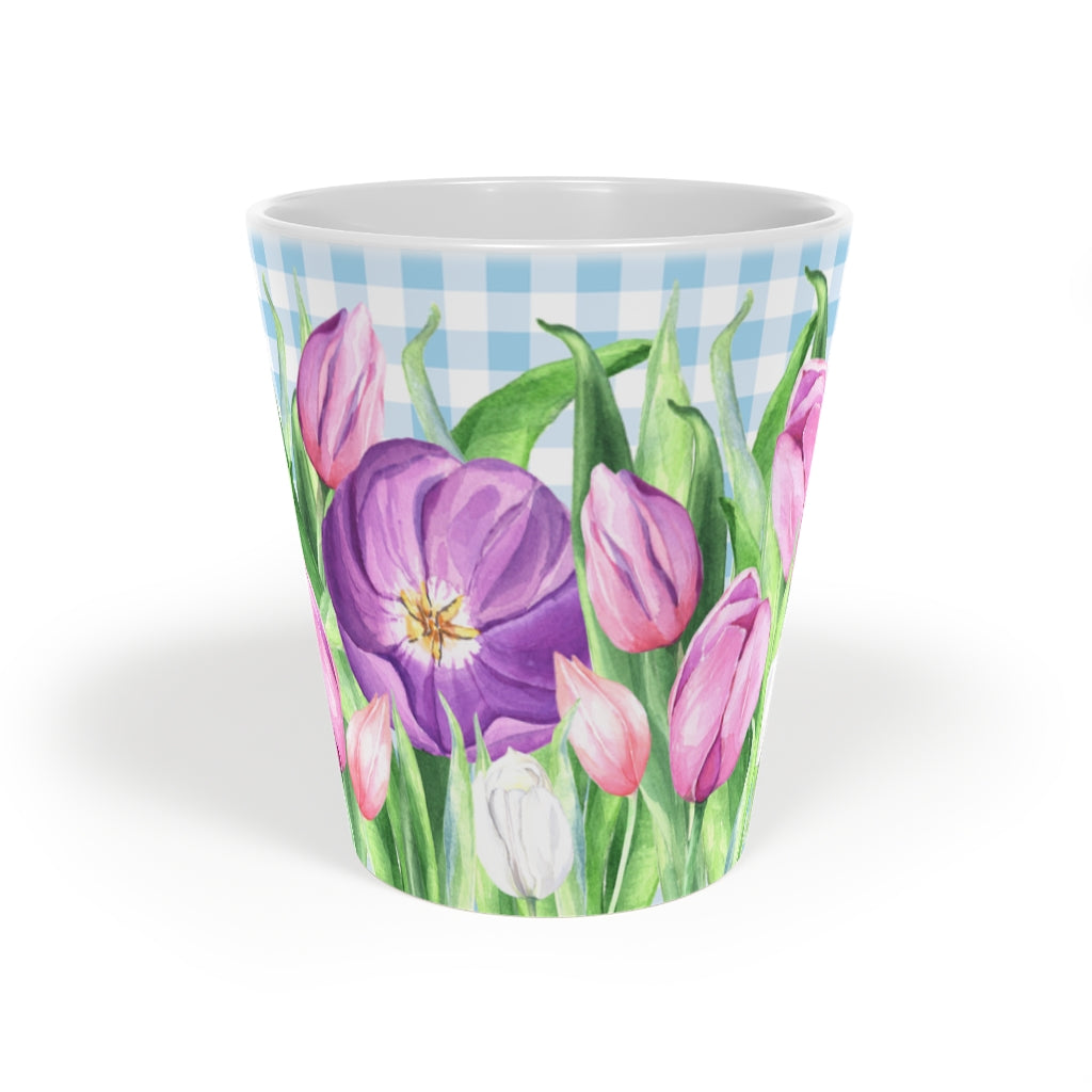 Coffee Mug Tulips on Blue Coffee Mug, 12oz