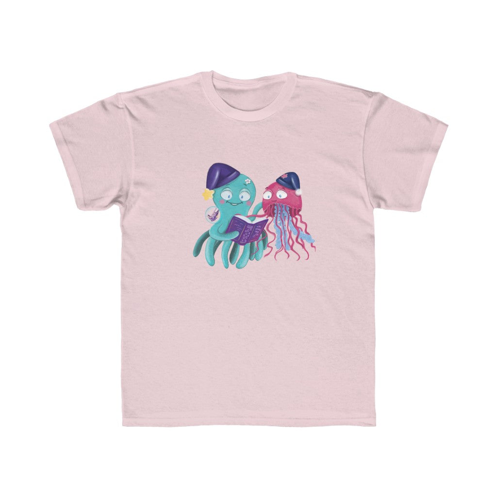 Toddler's Tee Cute Octopus & Friend Colorful Tee