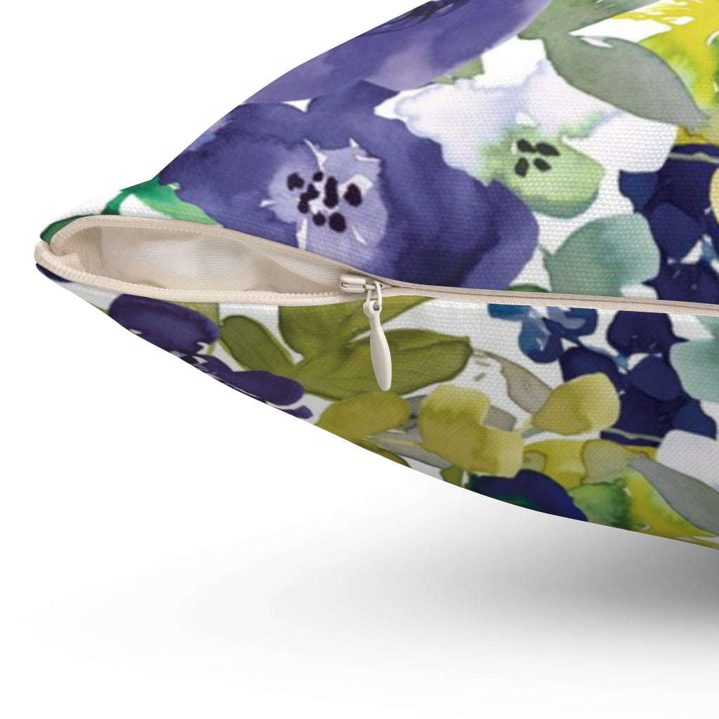 Decorative Pillow Hydrangea Polyester Square Pillow