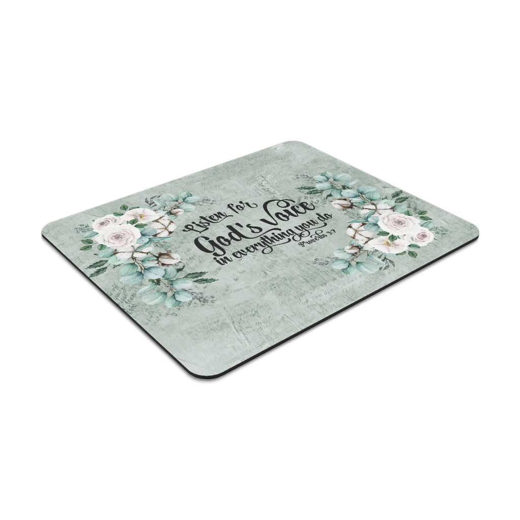 Mouse Pad Listen for God's Voice Mouse Pad (3mm Thick)