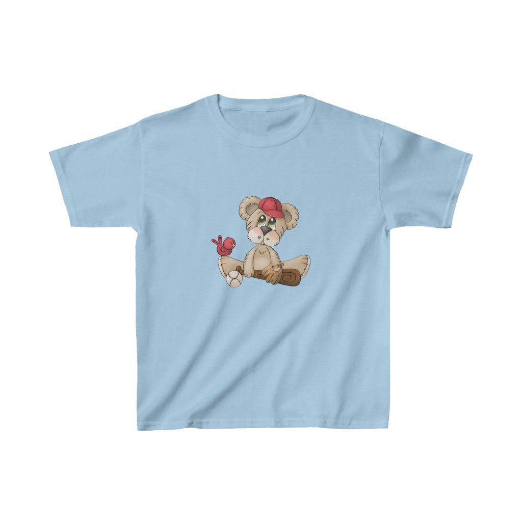 Toddler Light Blue Tee with Baseball Teddybear