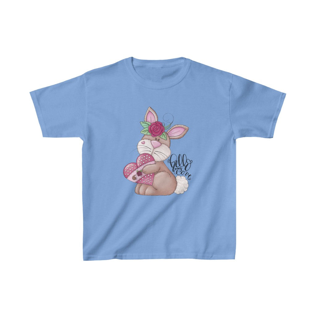 Girl's Cute Love Bunny Heavy Cotton Tee
