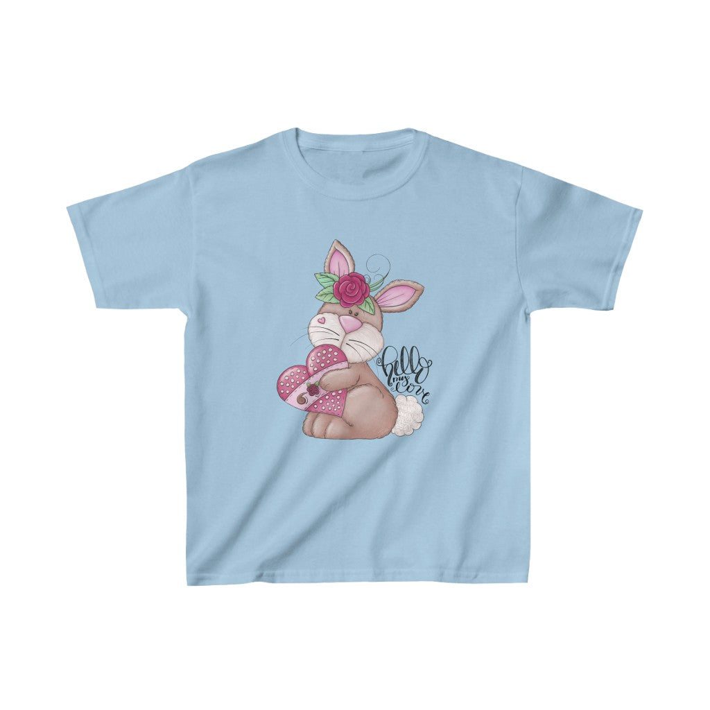 Girl's Cute Love Bunny Heavy Cotton Tee