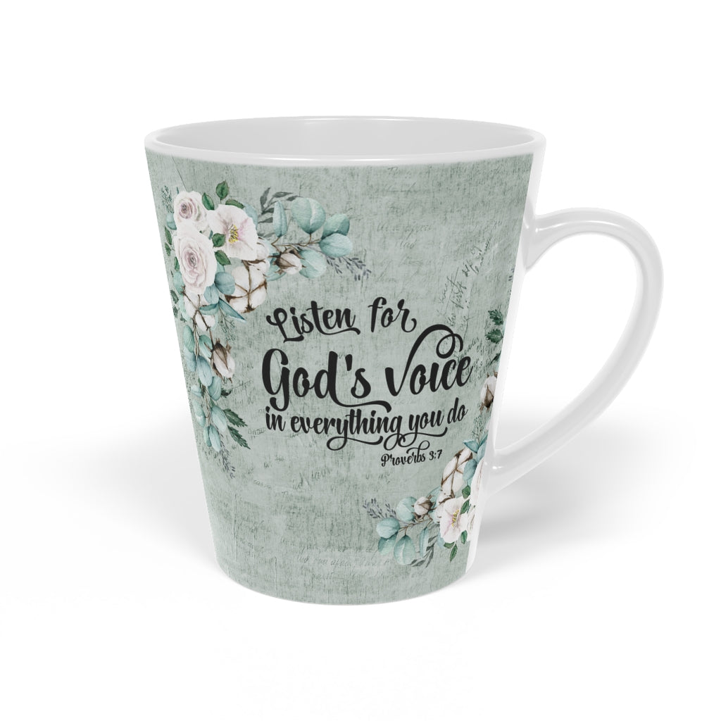 Coffee Mug Listen For God's Voice Latte Mug, 12oz