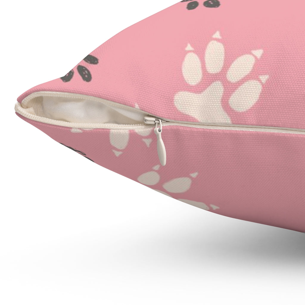Decorative Pillow Paw Print Spun Polyester Square Pillow
