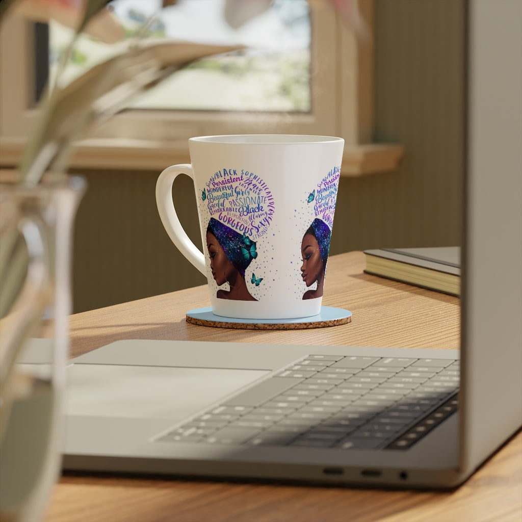 Coffee Mug Black is Beautiful Latte Mug, 12oz