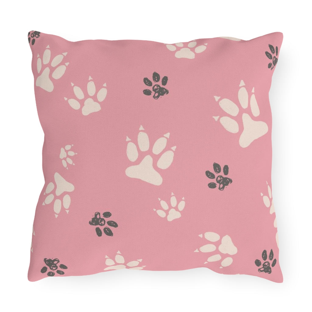 Decorative Pillow Outdoor Paw Print Pillow