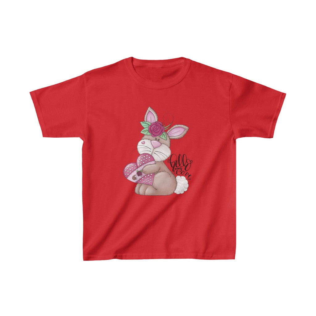 Girl's Cute Love Bunny Heavy Cotton Tee