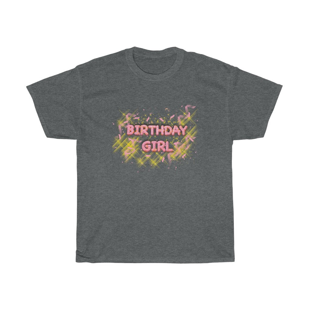 Birthday Girl On Gray Tee