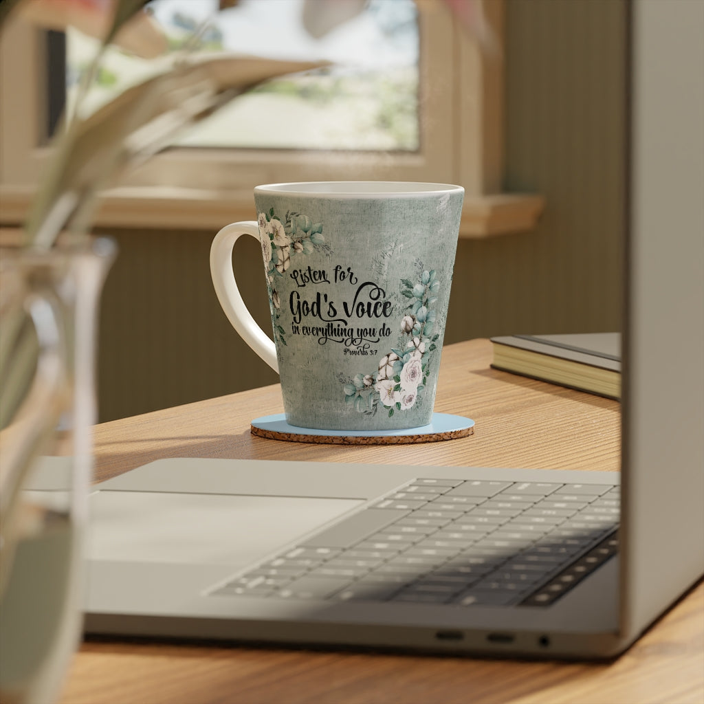 Coffee Mug Listen For God's Voice Latte Mug, 12oz