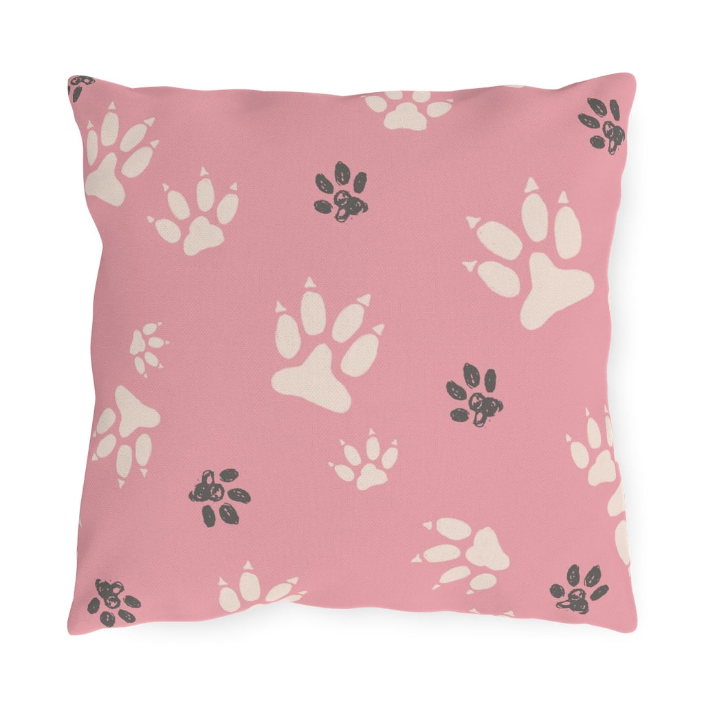 Decorative Pillow Outdoor Paw Print Pillow