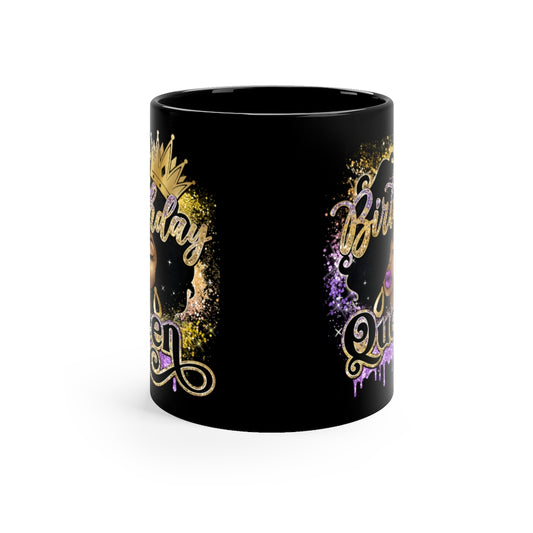 Coffee Mug Black Birthday Queen 11oz Black Mug