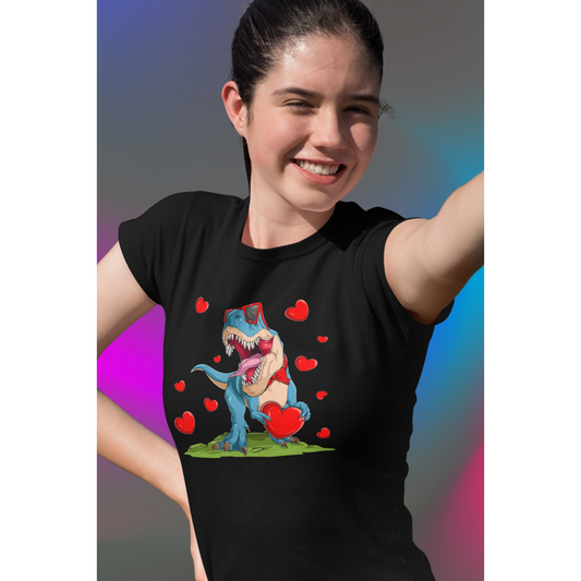 Women's Tee Cute Dino Love Tee