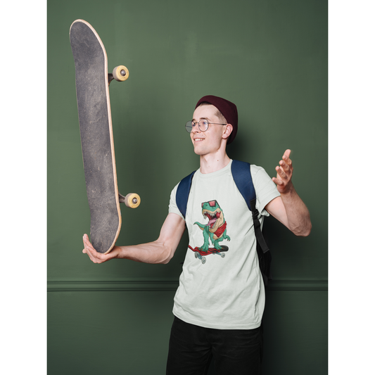 Men's Tee Cute Skating Dino Unisex Heavy Tee