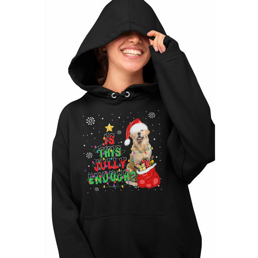 Women's Hoodie Christmas Golden Retriever "Is This Jolly Enough?" Hoodie