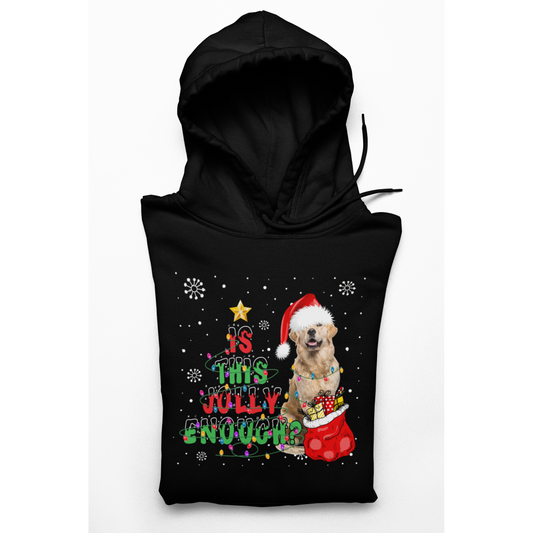 Women's Hoodie Christmas Golden Retriever "Is This Jolly Enough?" Hoodie