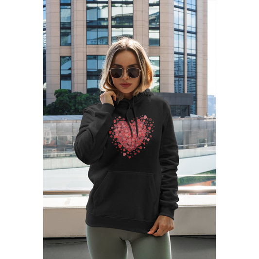 Women's Hoodie Valentine Scattered Hearts Hoodie