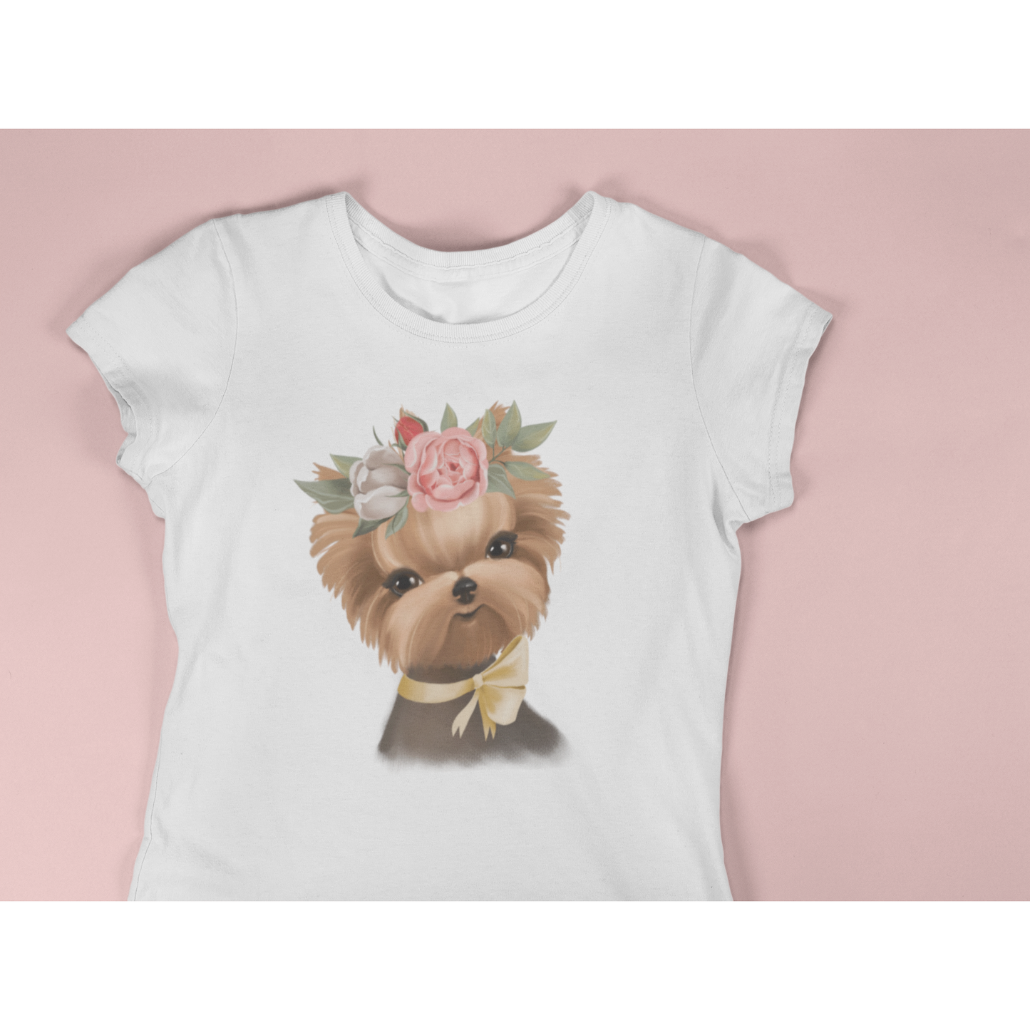 Women's Yorkie Lover's Tee Little Brunette Yorkie Tee Shirt