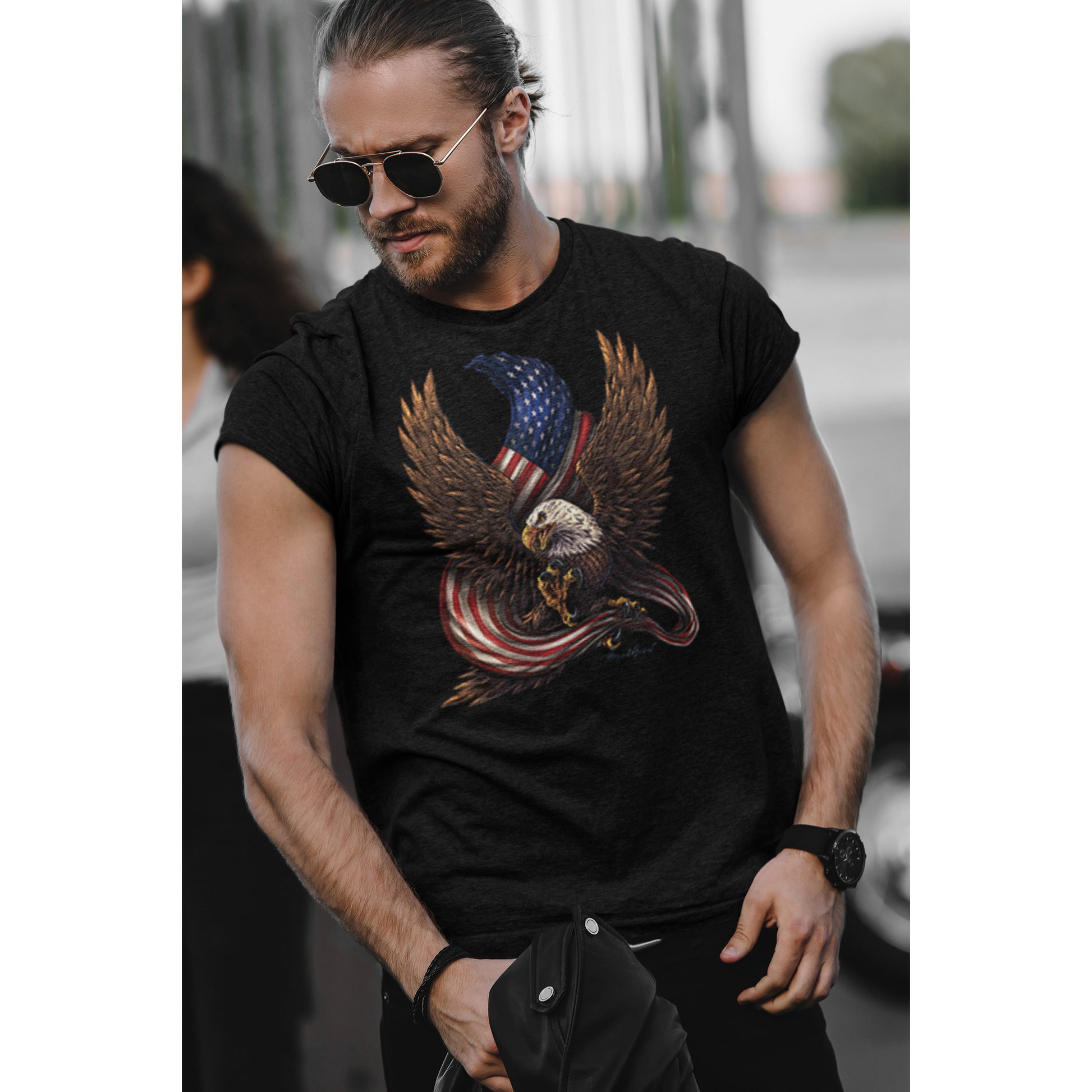 Men's Tee Peace Power & Patriotism American Eagle Tee