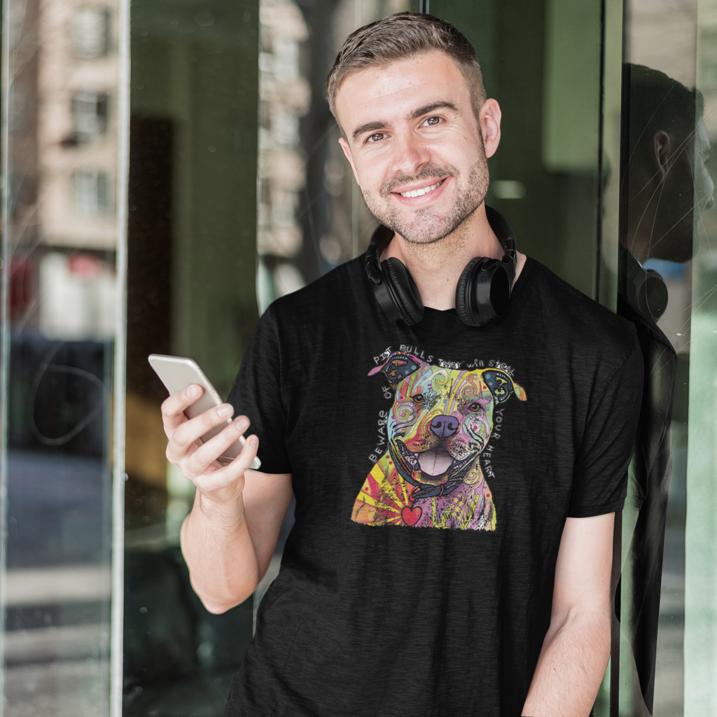 Men's Tee Solar Pitbulls Will Steal You Hearts Solar Color Changing Tee