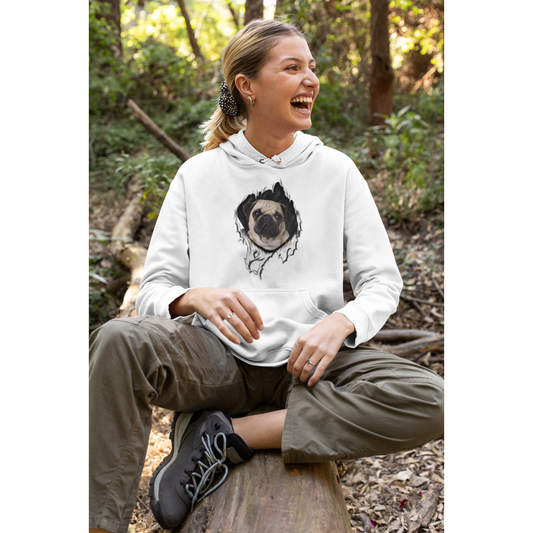 Women's Hoodie Cute  Pug  Hoodie