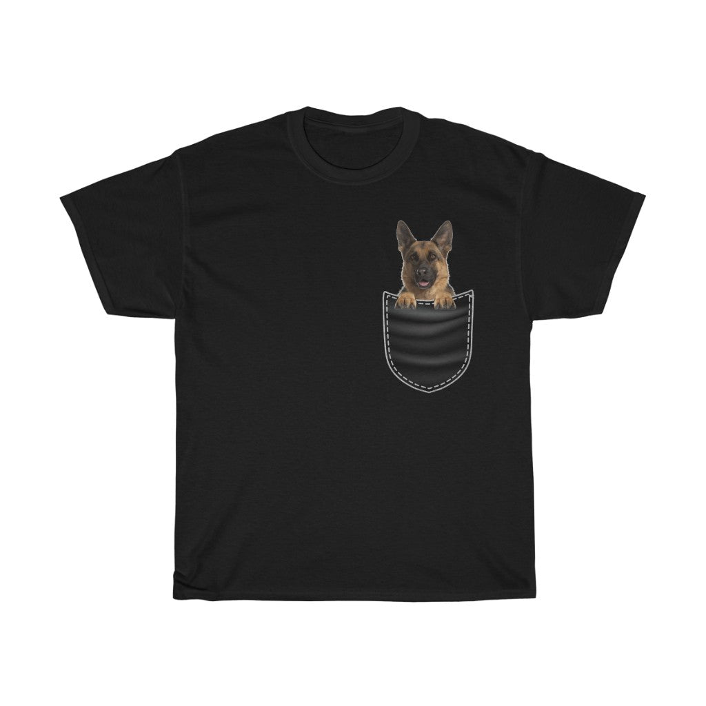 Men's Tee Cute Pocket Puppy Cotton Tee Available in multiple dog breeds.