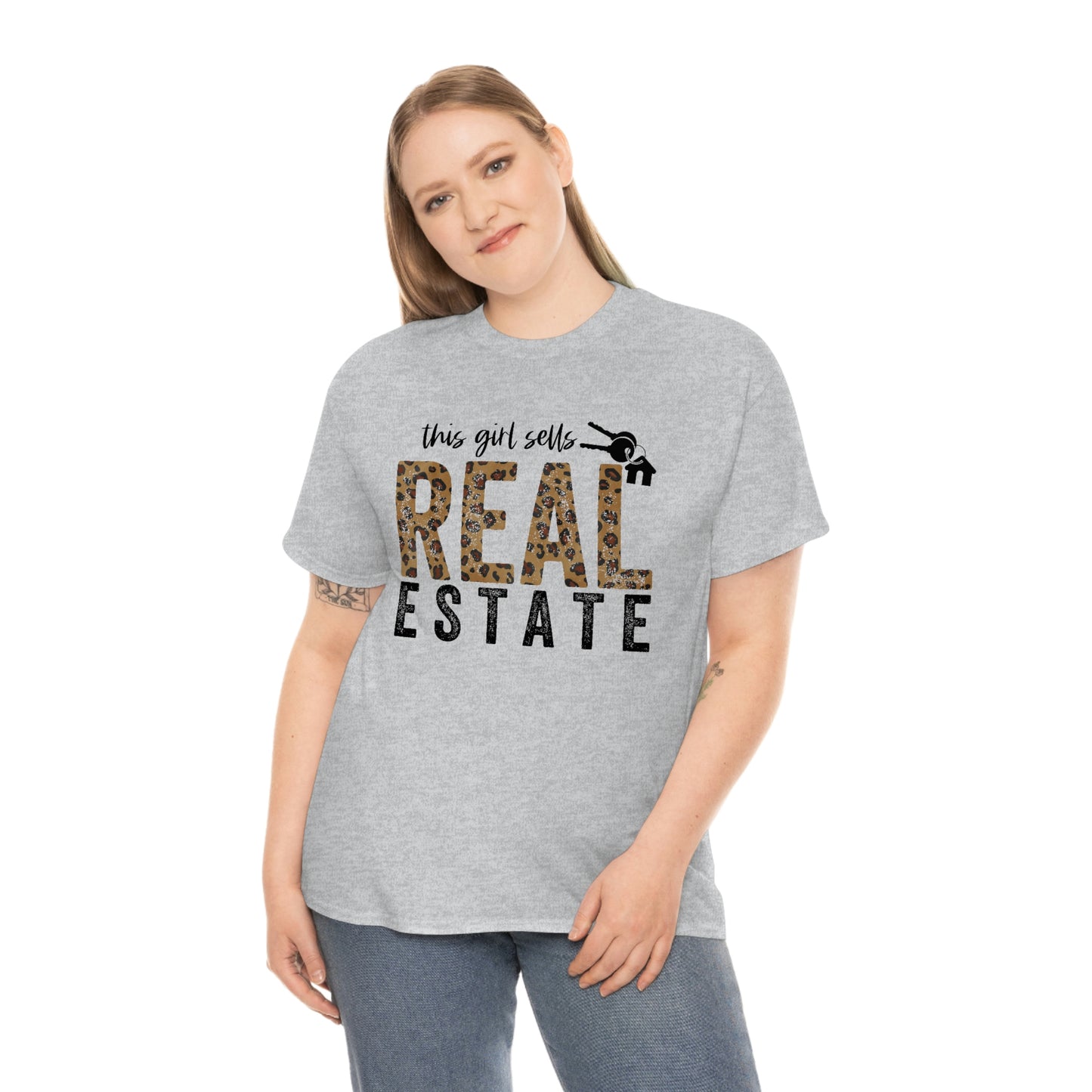 Women's Tee This Girl Sells Real Estate, Heavy Cotton Tee