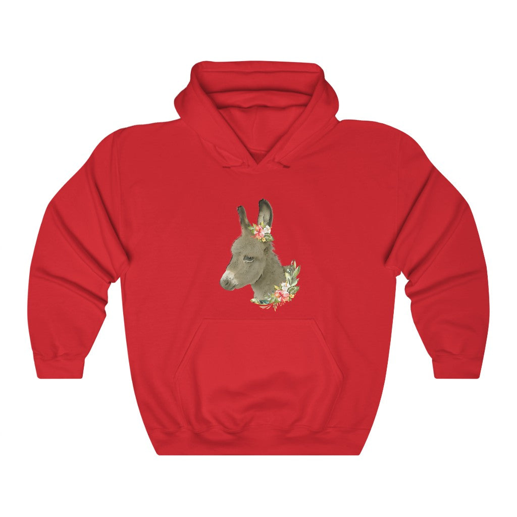 Baby Donkey On Red Hoodie