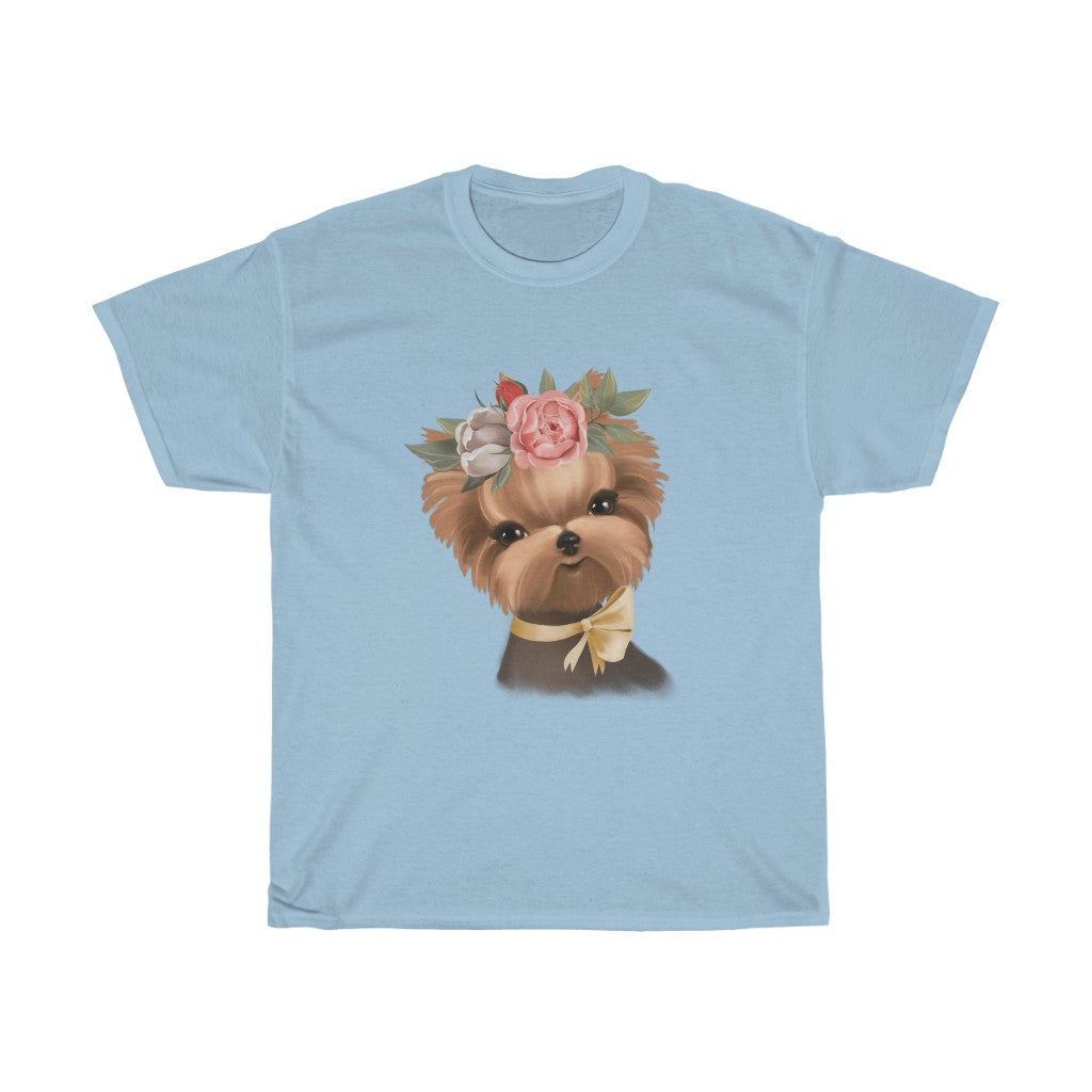 Women's Yorkie Lover's Tee Little Brunette Yorkie Tee Shirt