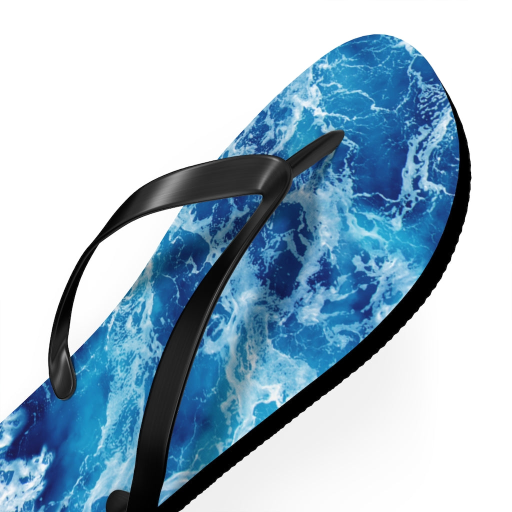Women's Flip Flops Blue Ocean Waves Summer Flip Flops