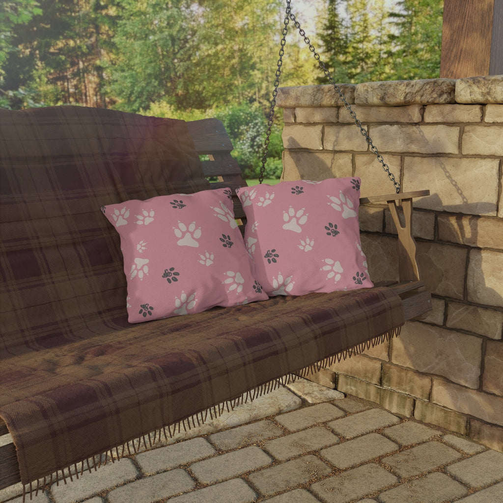 Decorative Pillow Outdoor Paw Print Pillow