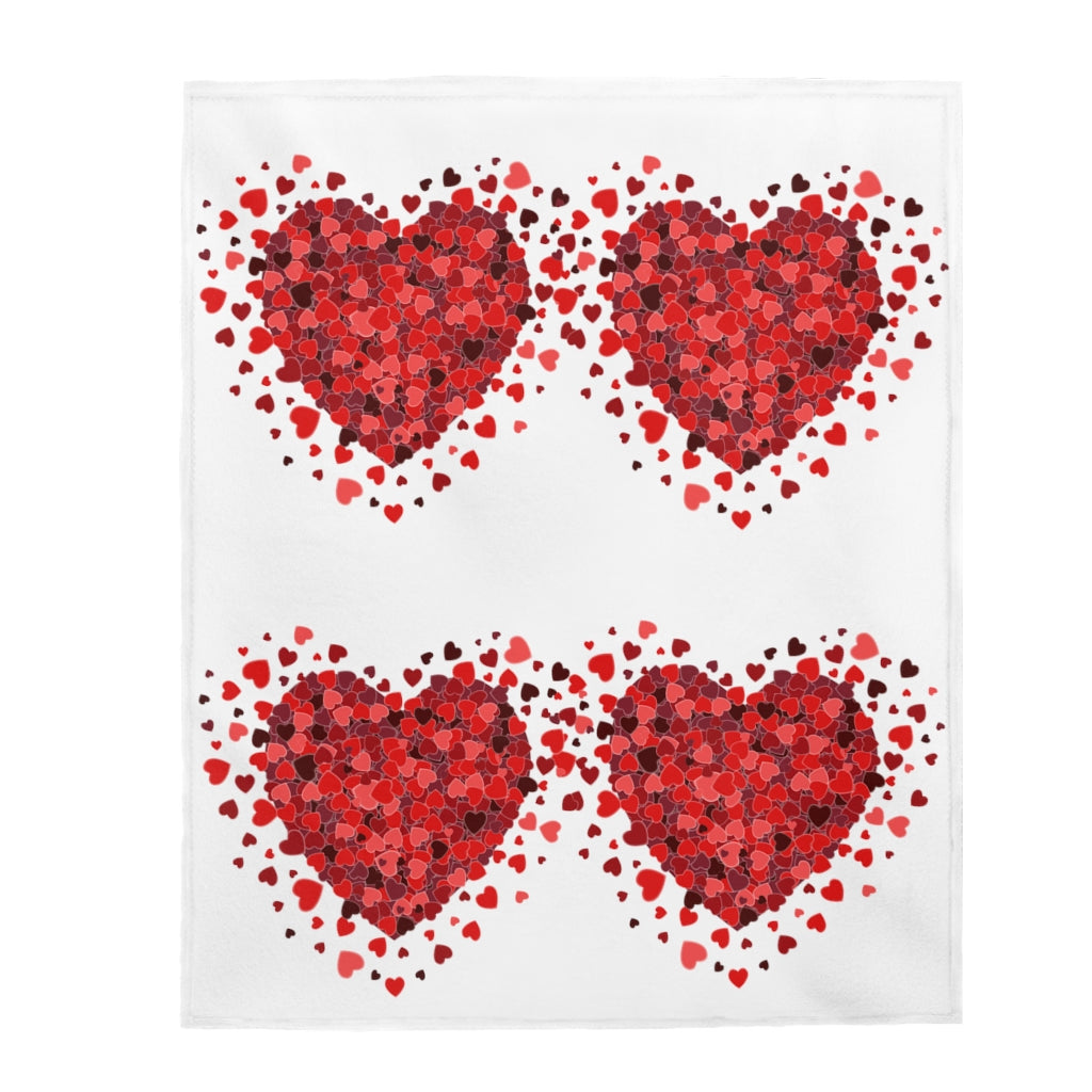 Decorative Blanket Scattered Hearts Velveteen Plush Blanket