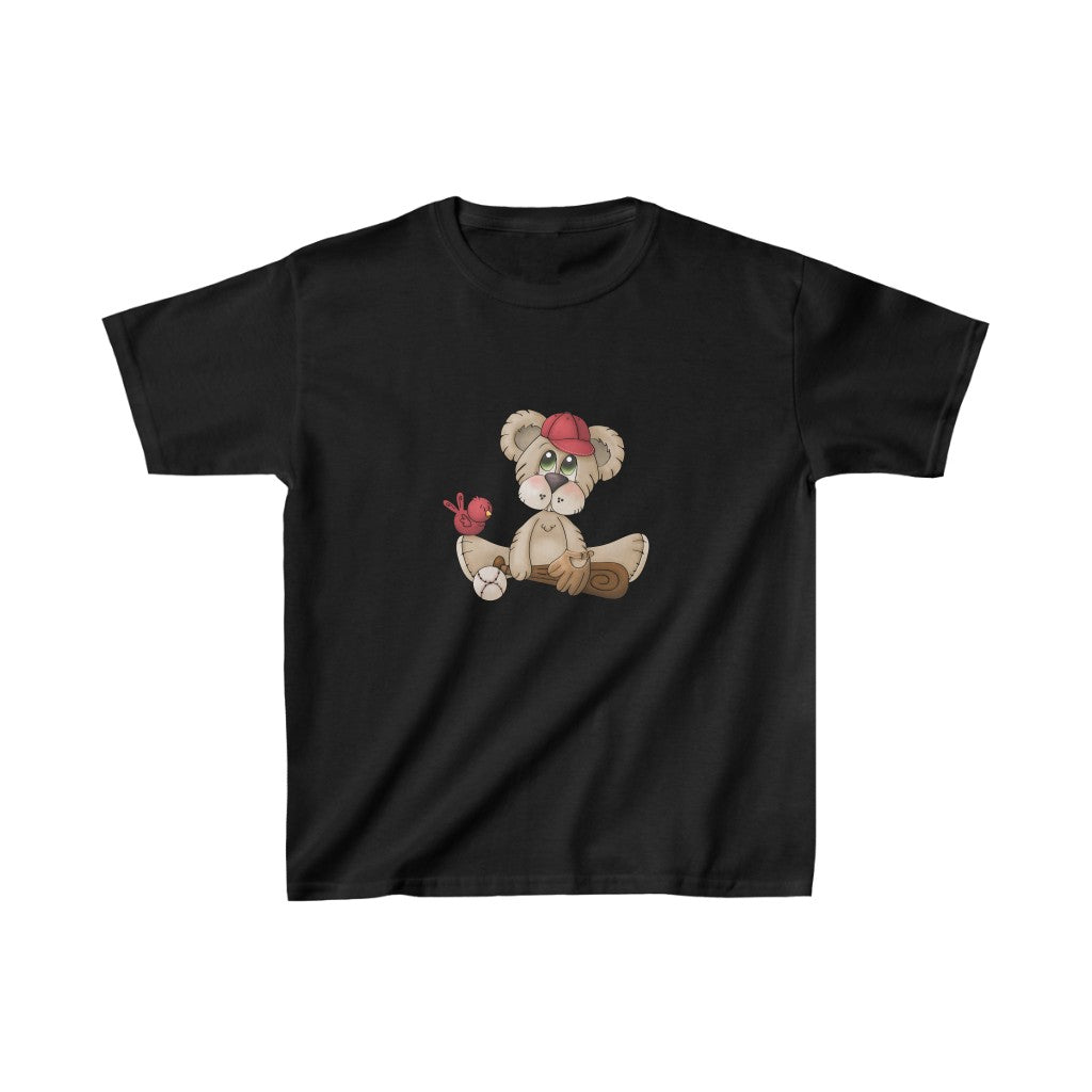 Toddler Black Tee with baseball Teddybear
