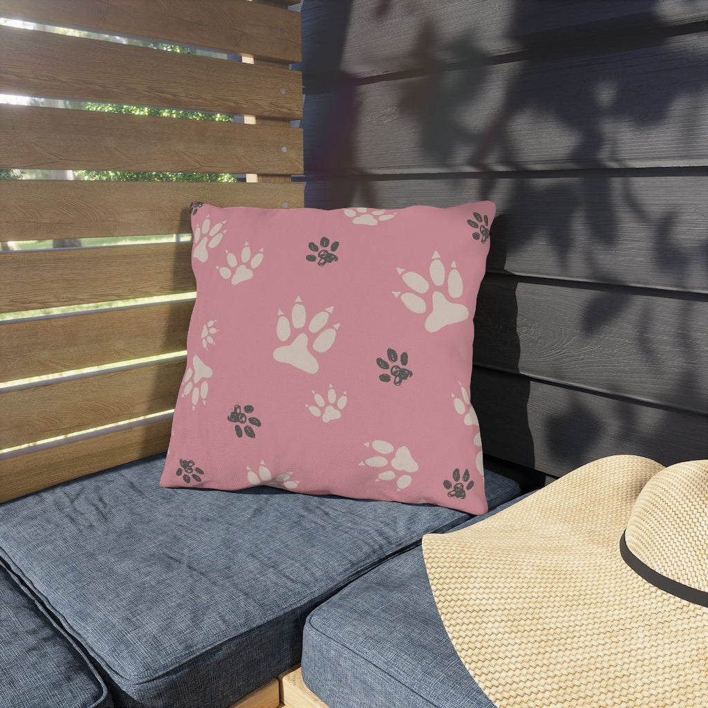Decorative Pillow Outdoor Paw Print Pillow