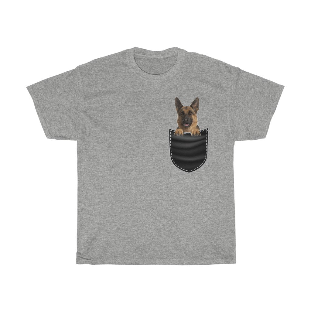 Men's Tee Cute Pocket Puppy Cotton Tee Available in multiple dog breeds.