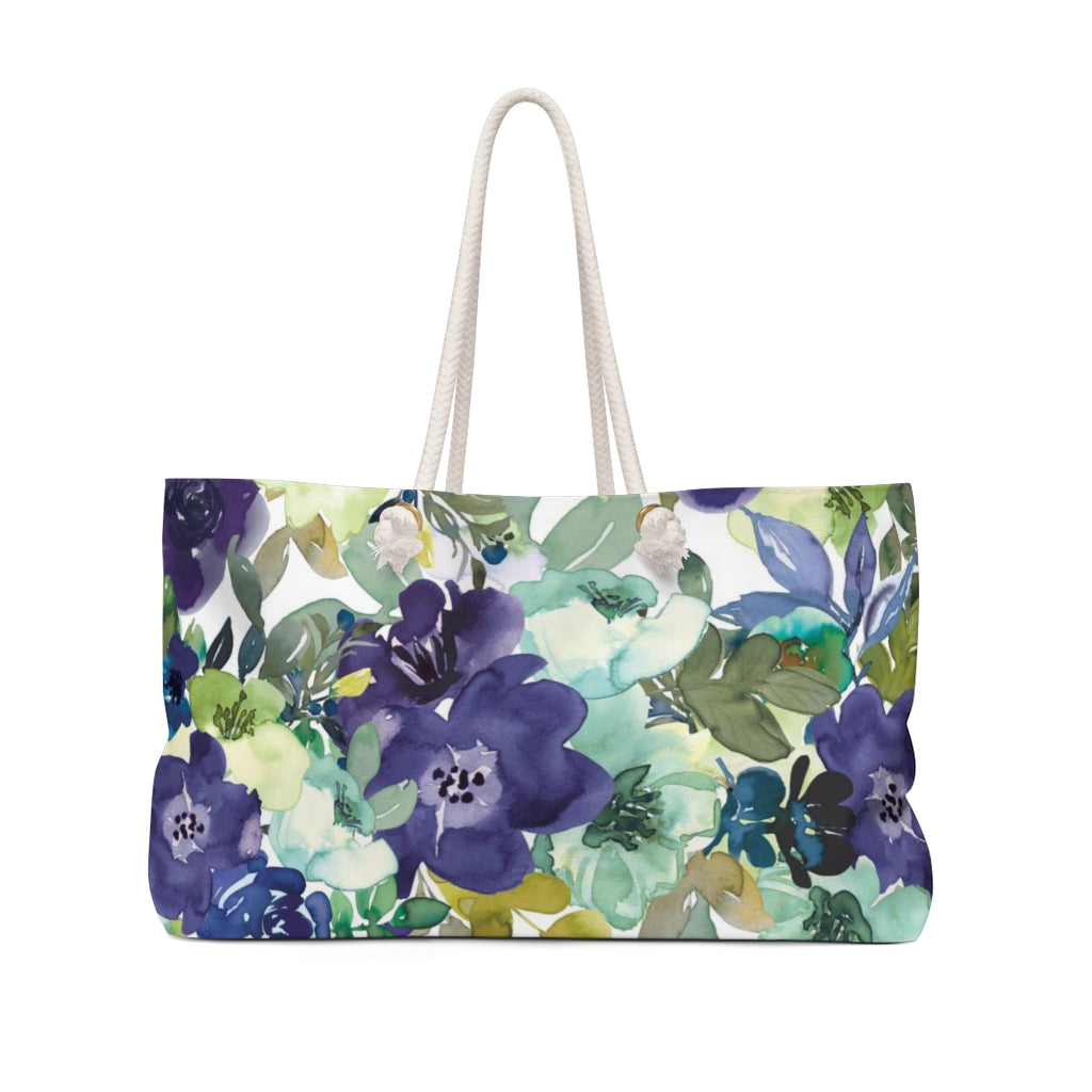 Overnight Bag Weekend Bag Hydrangea Flowers Artist's Shopping or Beach Bag