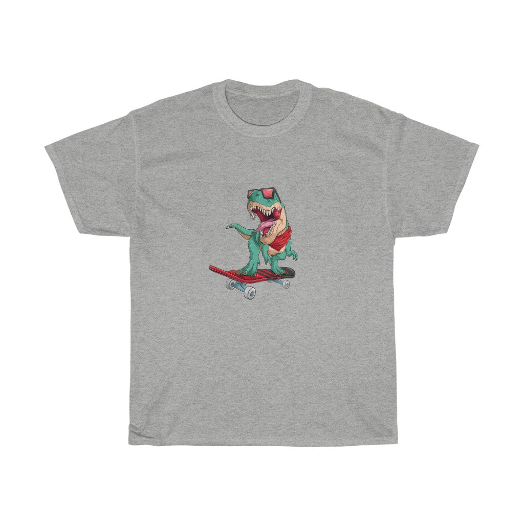 Men's Tee Cute Skating Dino Unisex Heavy Tee