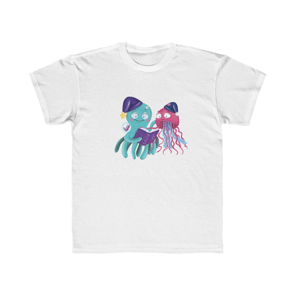 Toddler's Tee Cute Octopus & Friend Colorful Tee