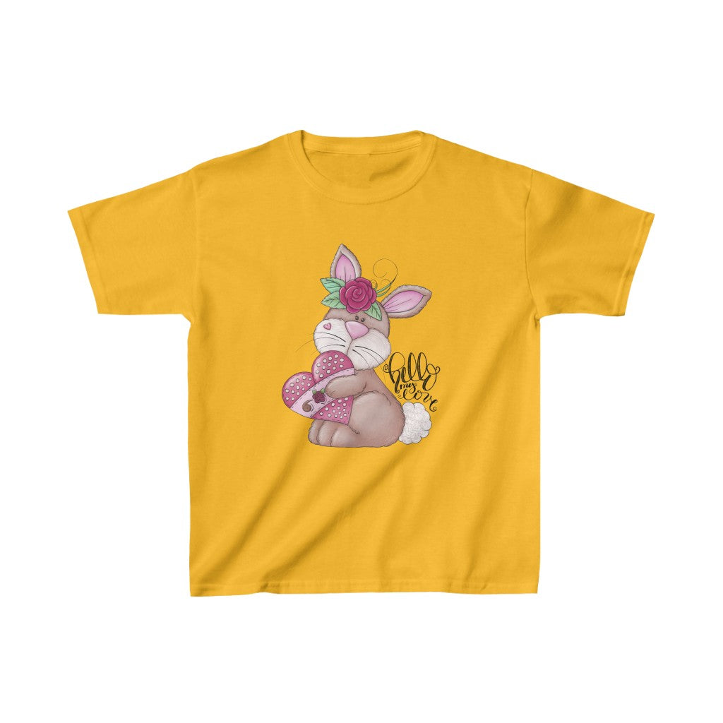 Girl's Cute Love Bunny Heavy Cotton Tee