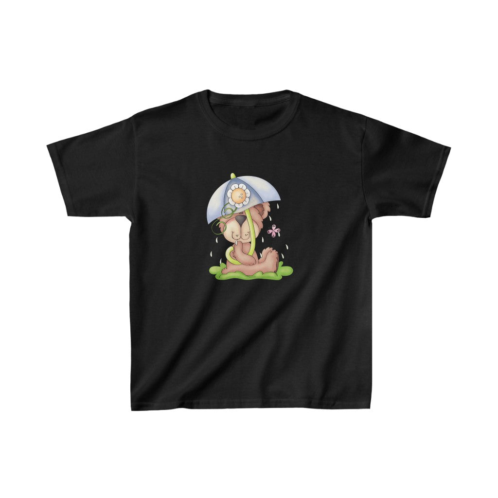 Toddler Tee Cute Rainy Day Bear with an Umbrella Tee