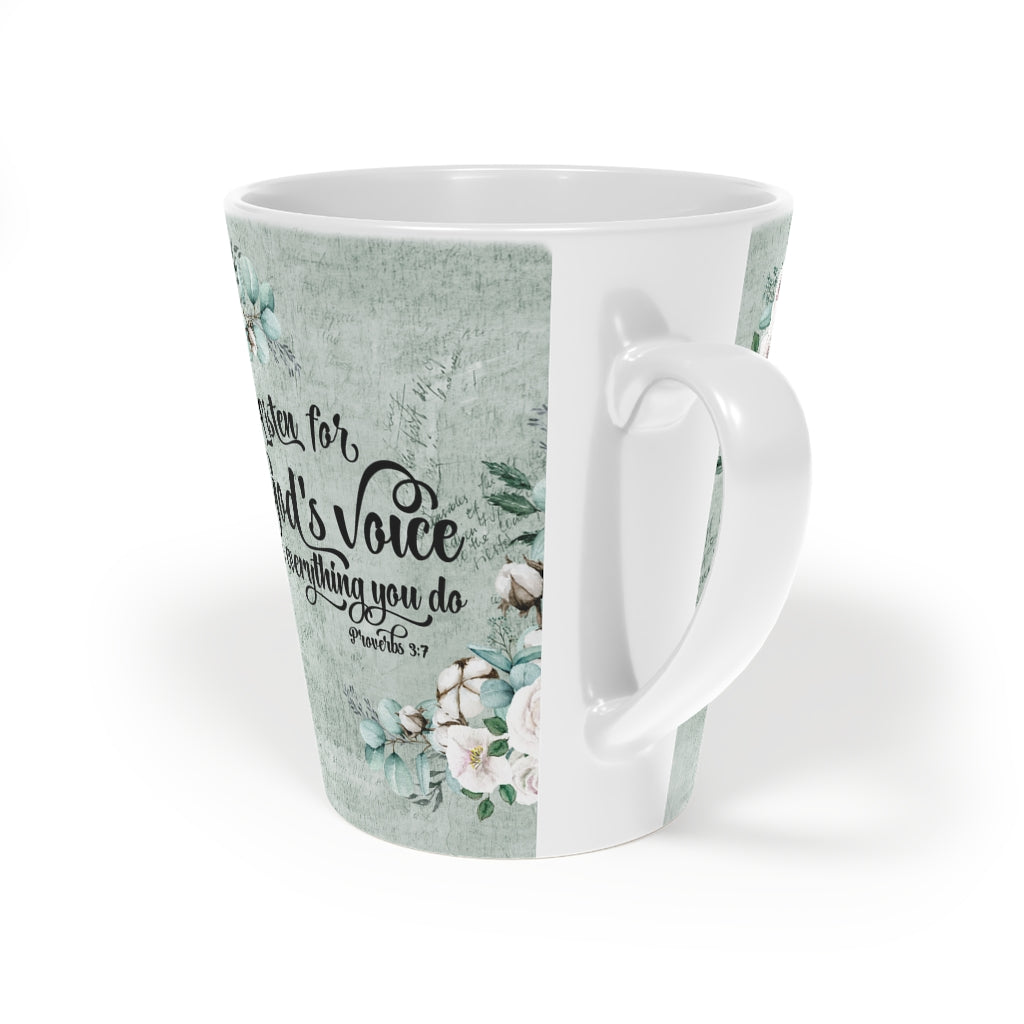 Coffee Mug Listen For God's Voice Latte Mug, 12oz